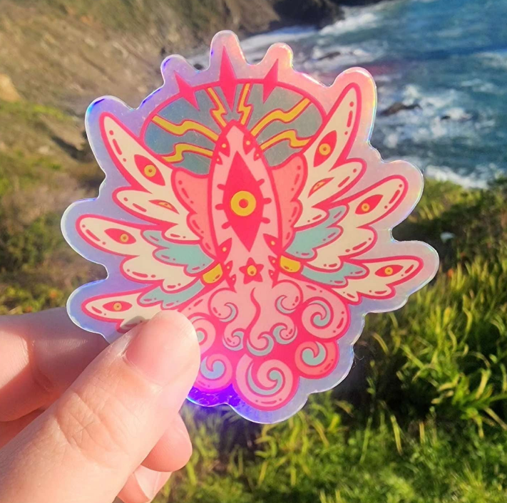 Angel Squid Holo Sticker