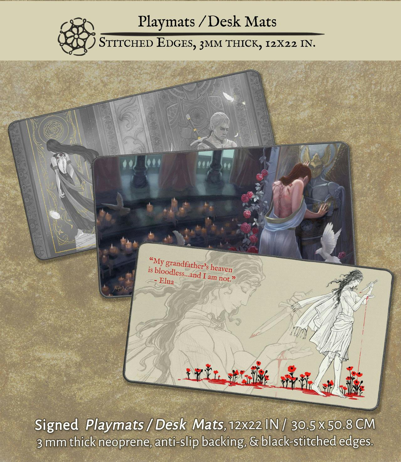 Complete Playmat Collection - "Sworn Servant", "Temple of Kushiel", & "Your Heaven Is Bloodless"