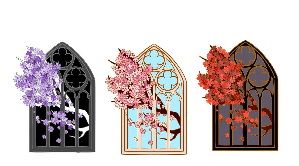 Cathedral Window Pins