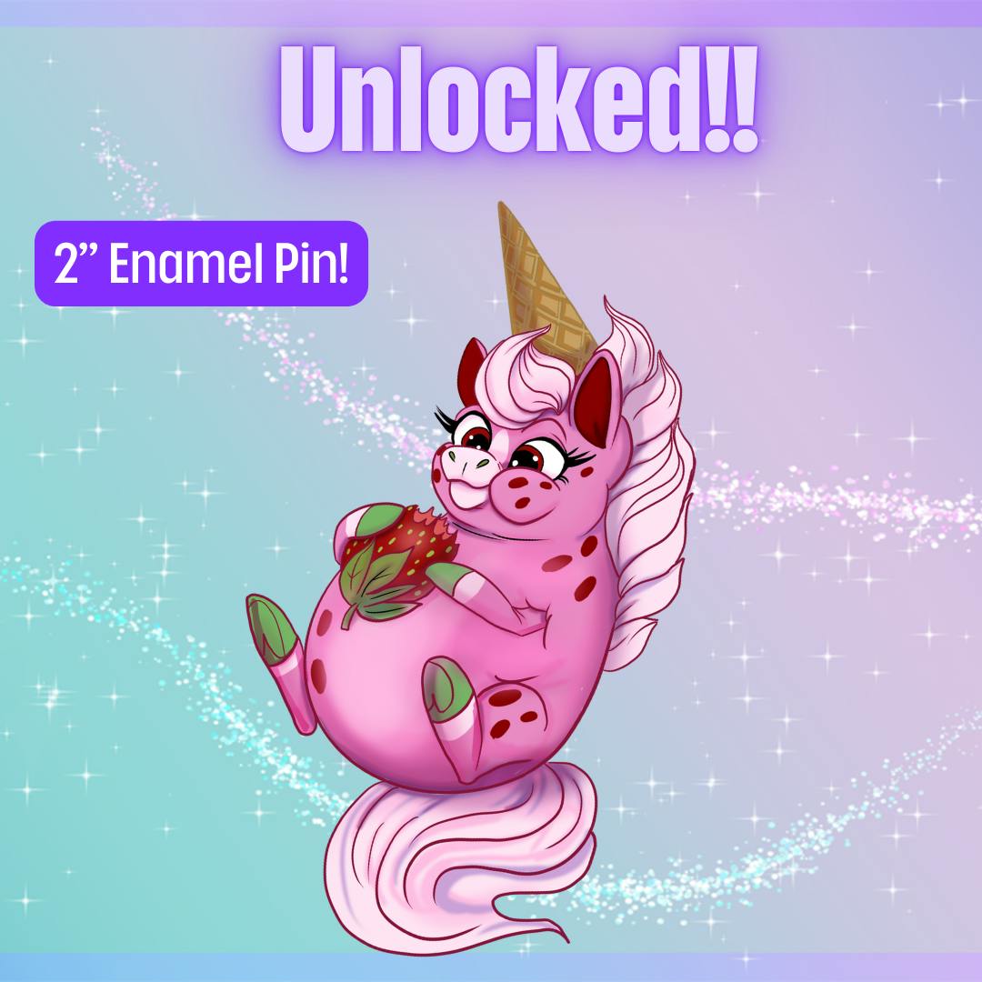 Strawberry Unicone Pin