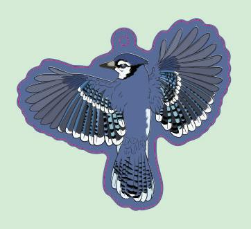 Holo Blue Jay Keychain	