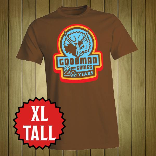 T-Shirt: 25th Anniversary Retro Design on brown (X-Large Tall)
