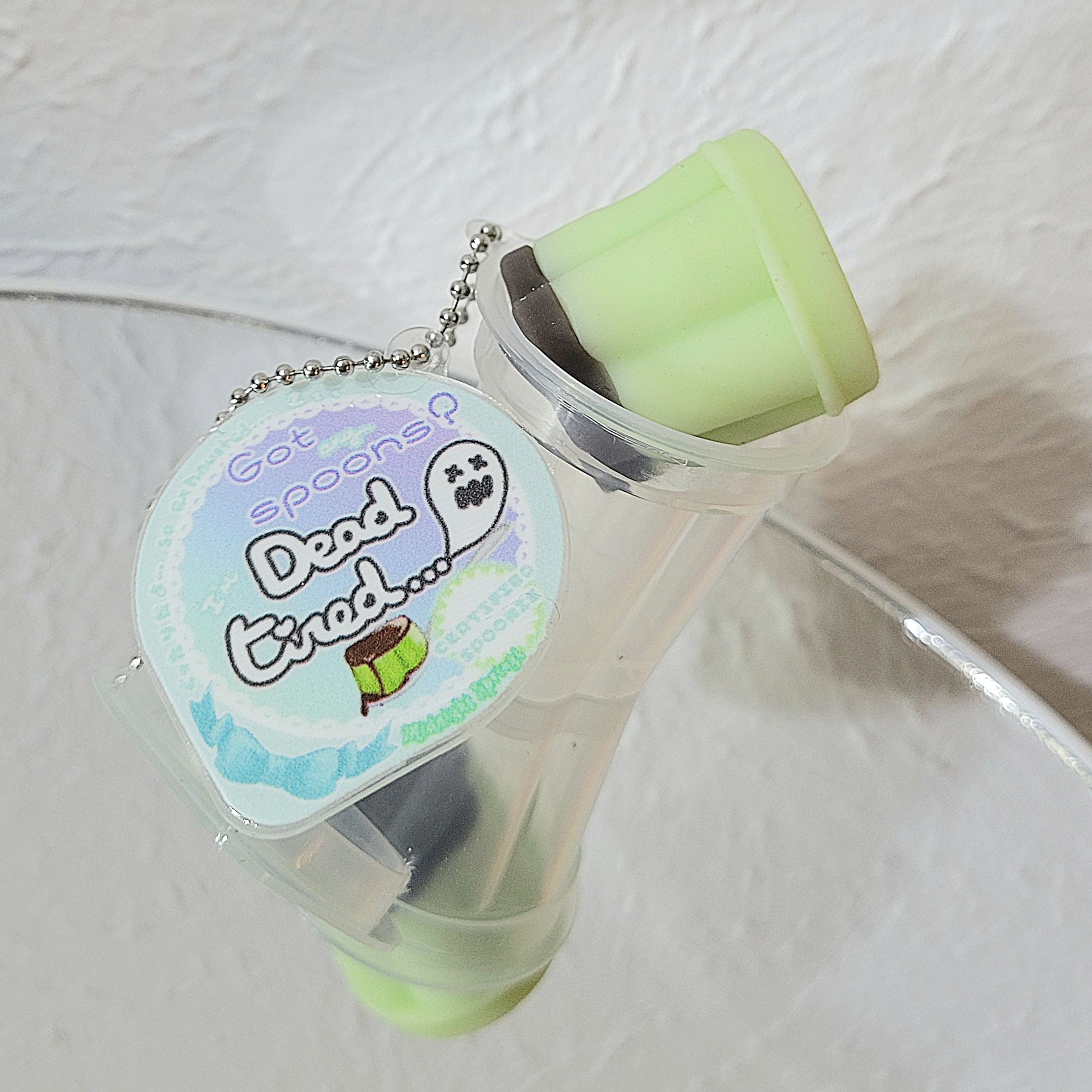 Matcha Dead Tired Pudding Keychain
