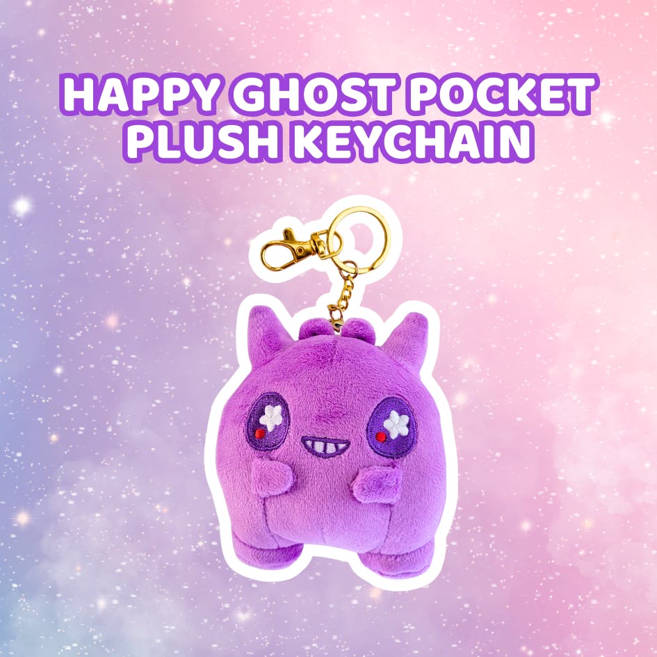 Happy Ghost Pocket Plush Keychain