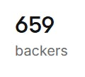  text which reads "659 Backers" 