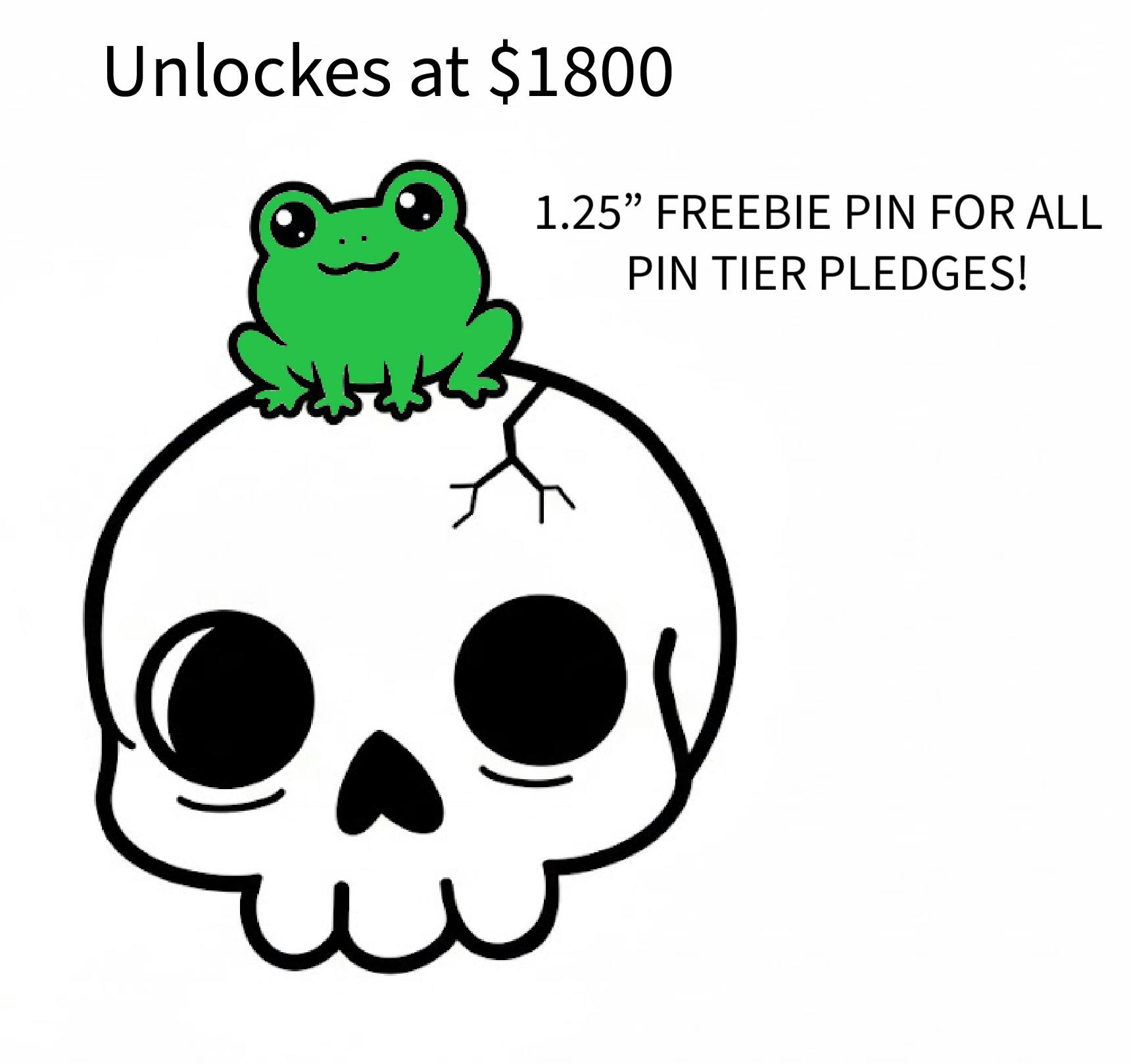 1.25” Frog and Skelly Enamel Pin