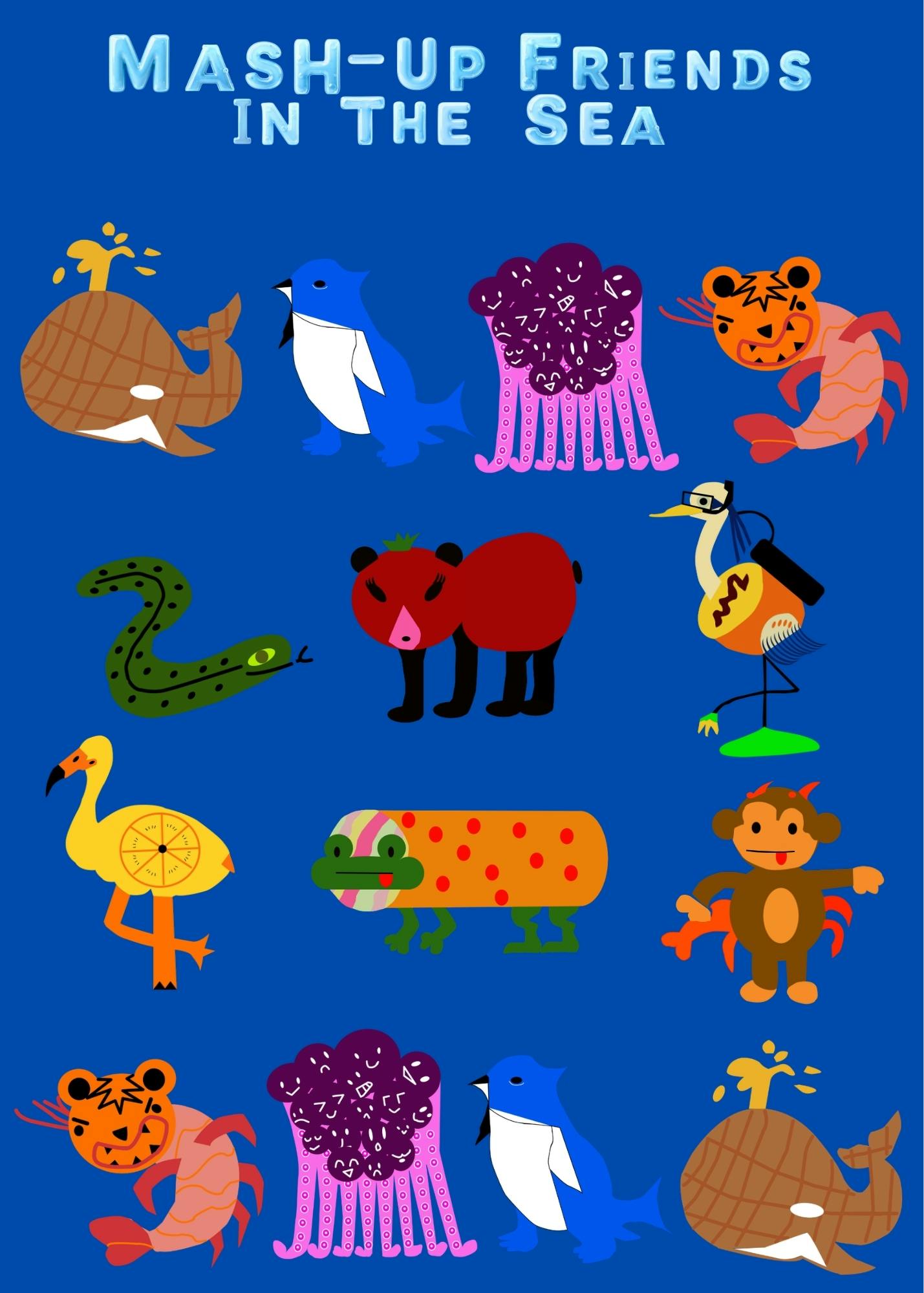  🌊 Mash-Up Friends In the Sea 🌊Sticker Sheet