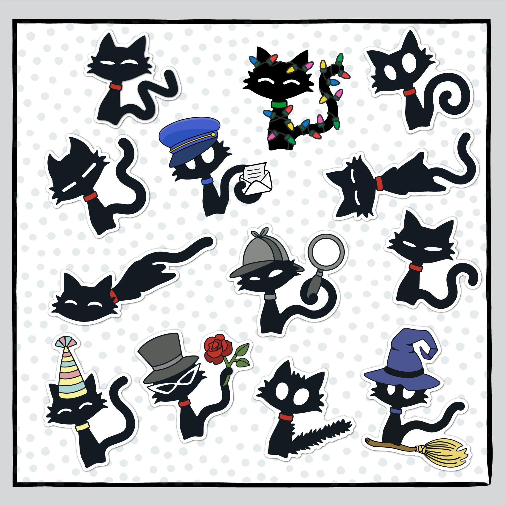 Noir Miaw Die Cut Stickers