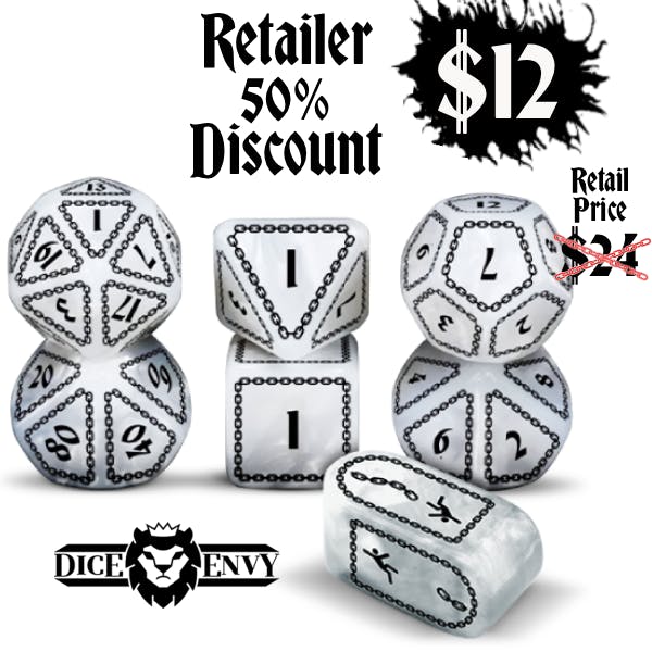 Chained Titan 25mm Polyhedral Dice Set - RETAILER