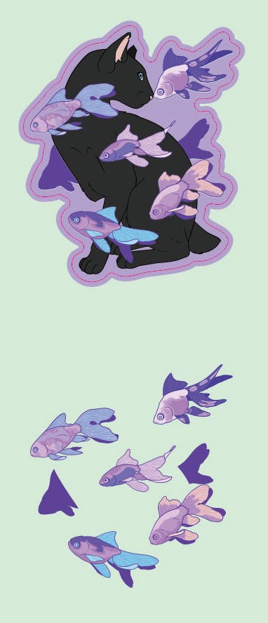 Matte Holo Minnow Sticker	