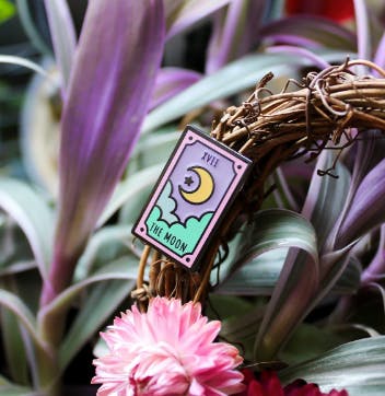 Summerween Moon Tarot Card Enamel Pin