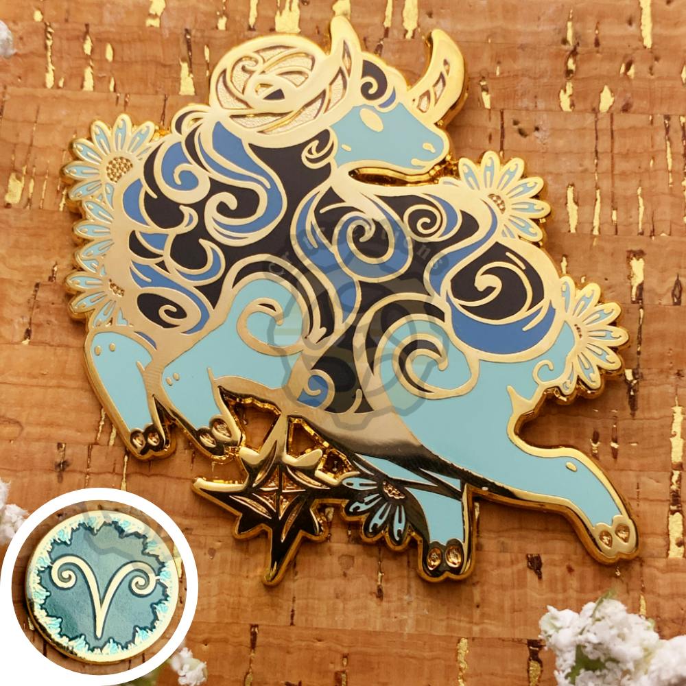 Celestial Coronation: Zodiac March Aquamarine Aries Set