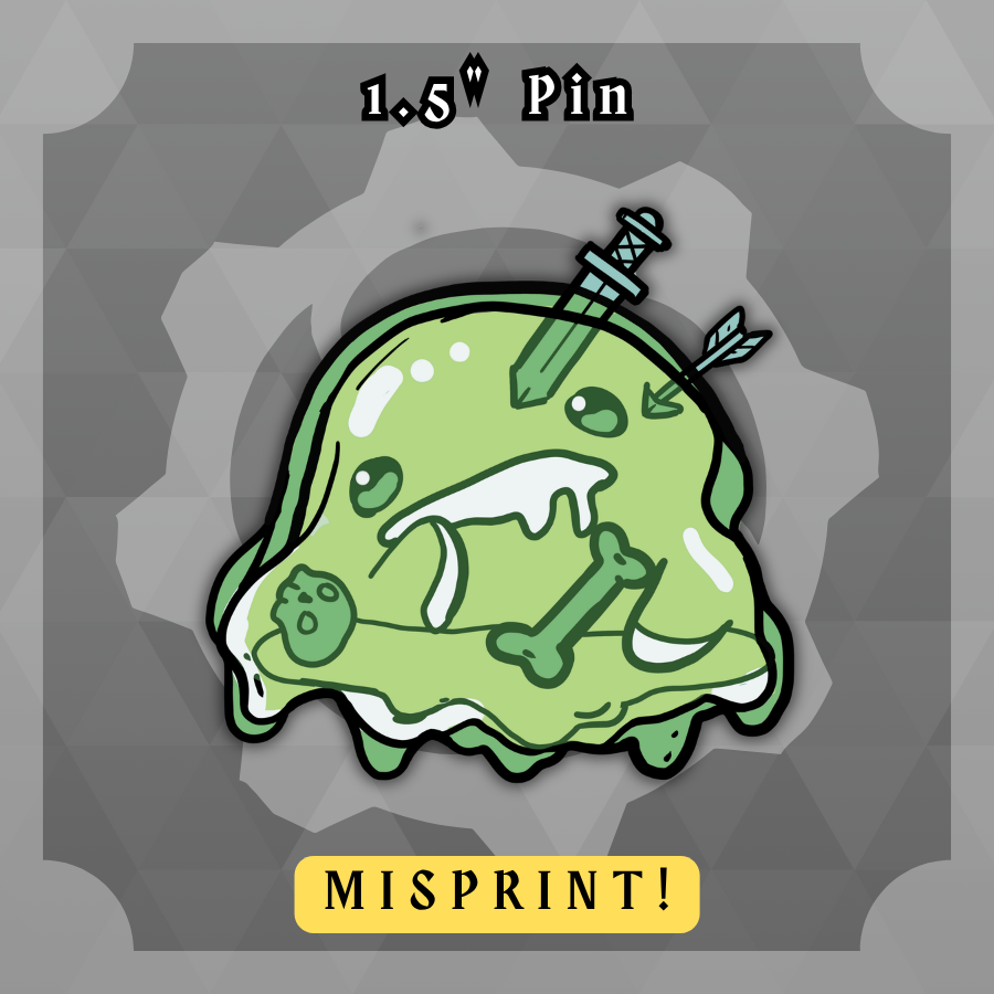 Dungeon Familiars: 1.5in Green Apple Slime Misprint Pin