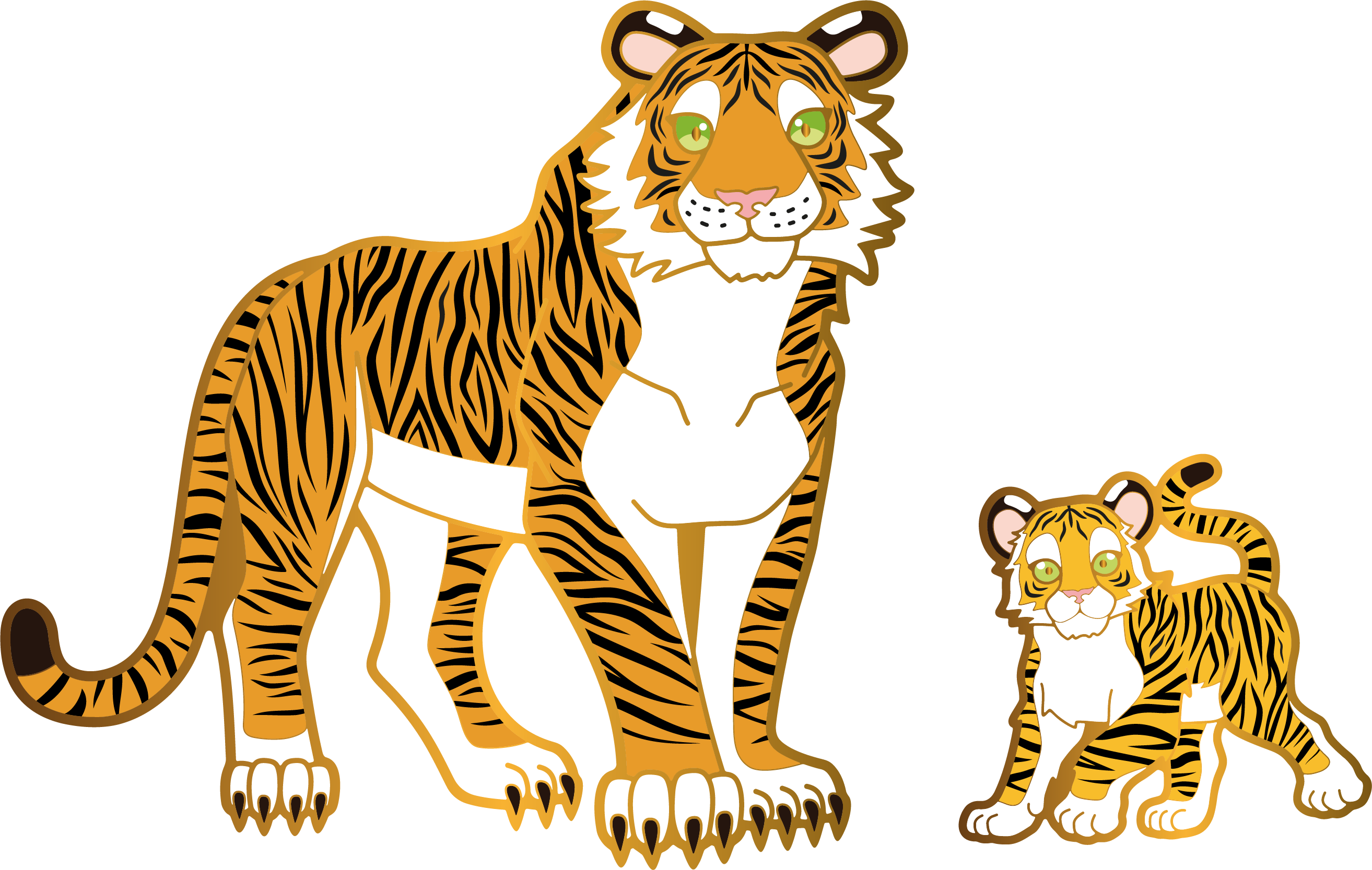 KITTY FAMILY: Big Cat and it's Cub + Info Card & Stickers