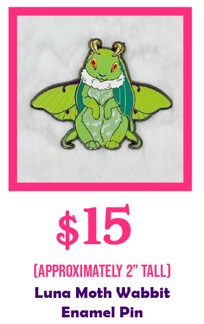 Luna Moth Wabbit Enamel Pin