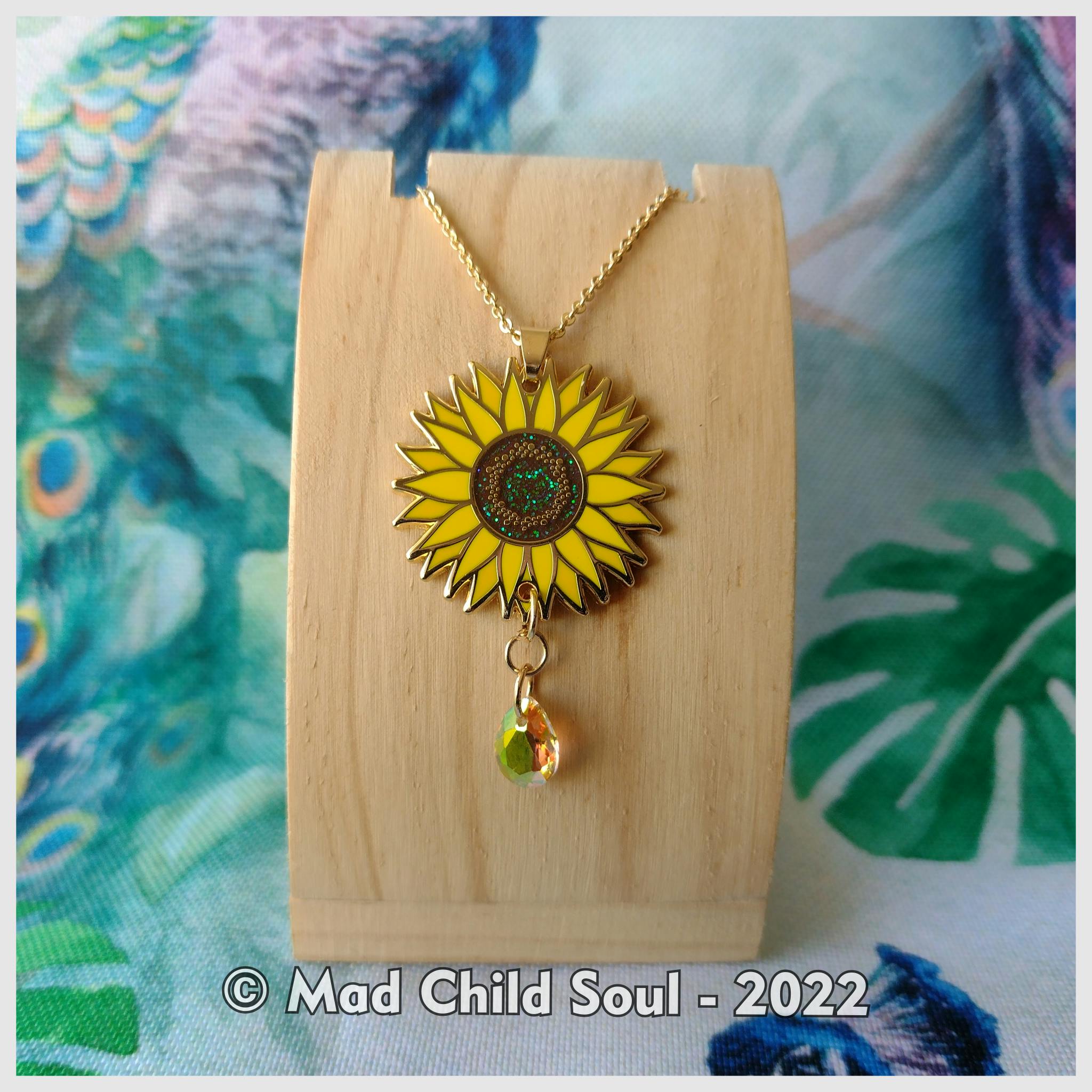 1x NECKLACE : Sunflower (Yellow Drop)