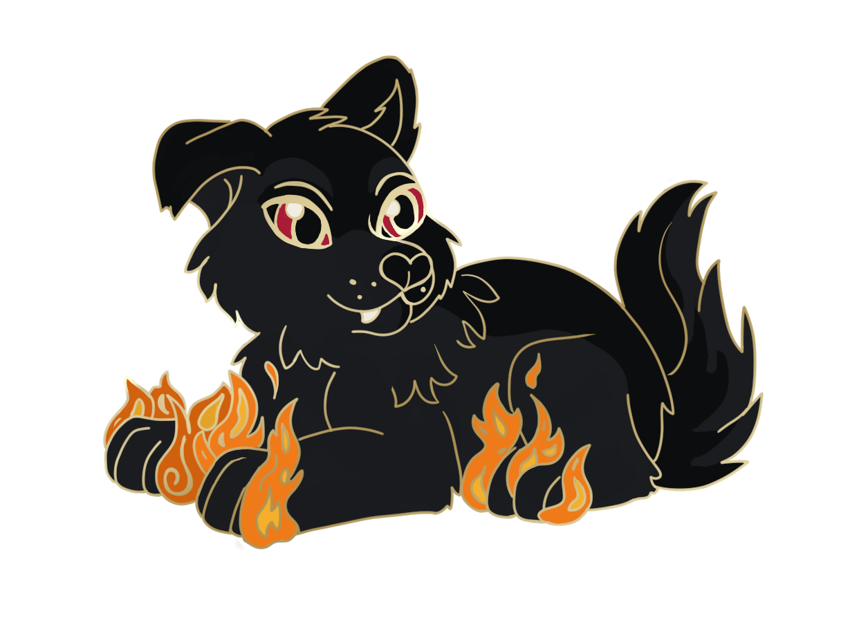 B GRADE - Black shuck puppy pin 