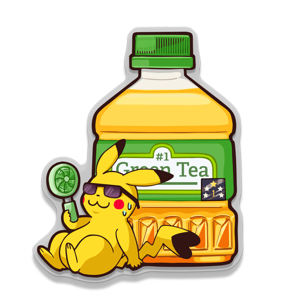 Green tea rat transparent sticker