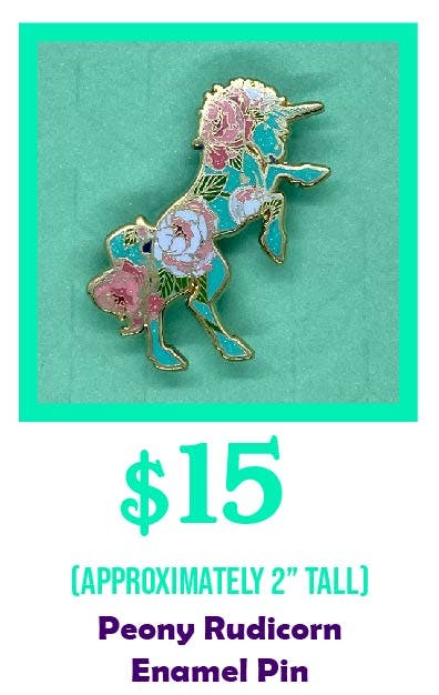 Peony Rudicorn Enamel Pin