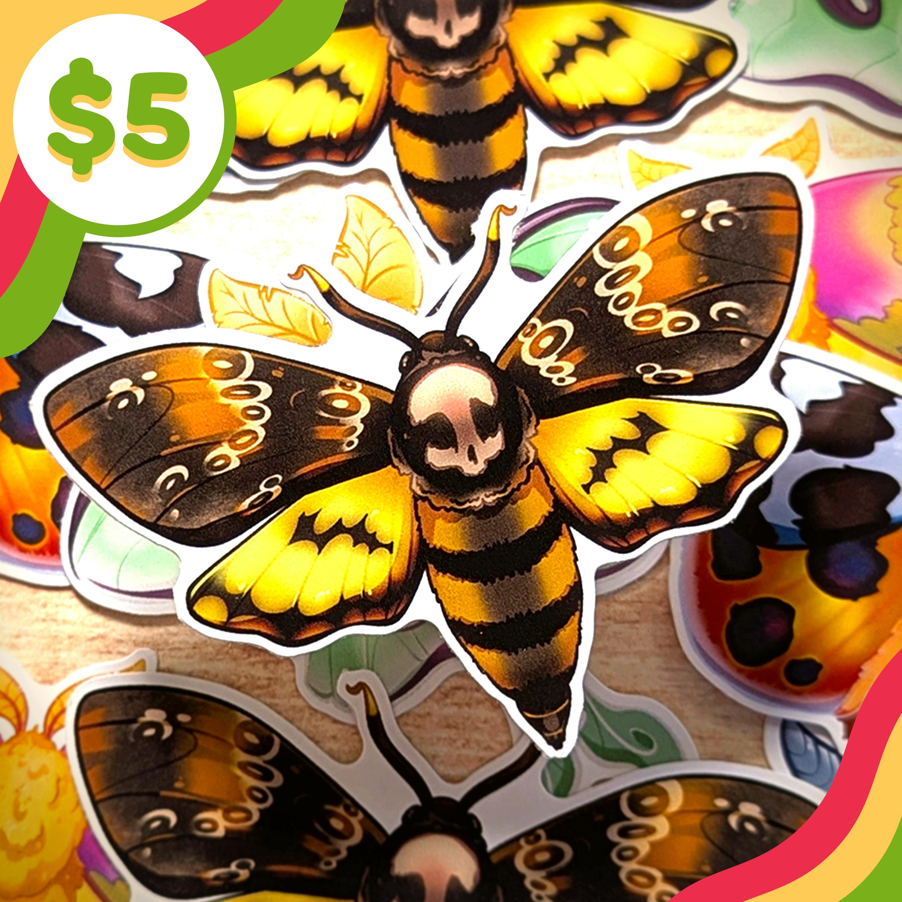 🌙 Moth Sticker - Death's-Head 🌙