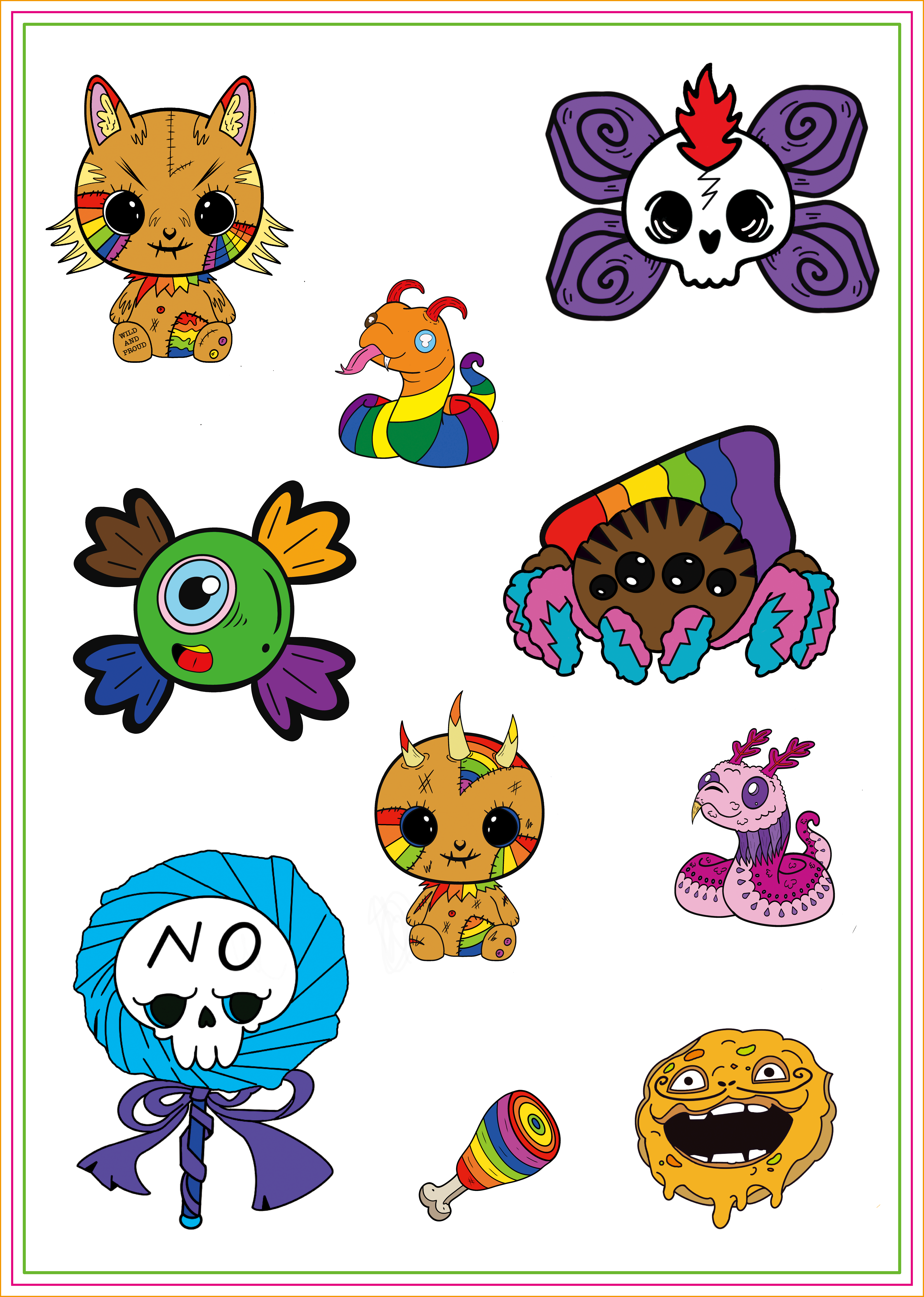 Pride Mascot Temporary Tattoo Sheet 
