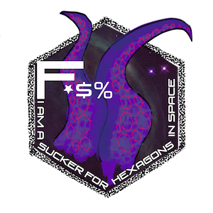 Hand-painted hexagon sticker