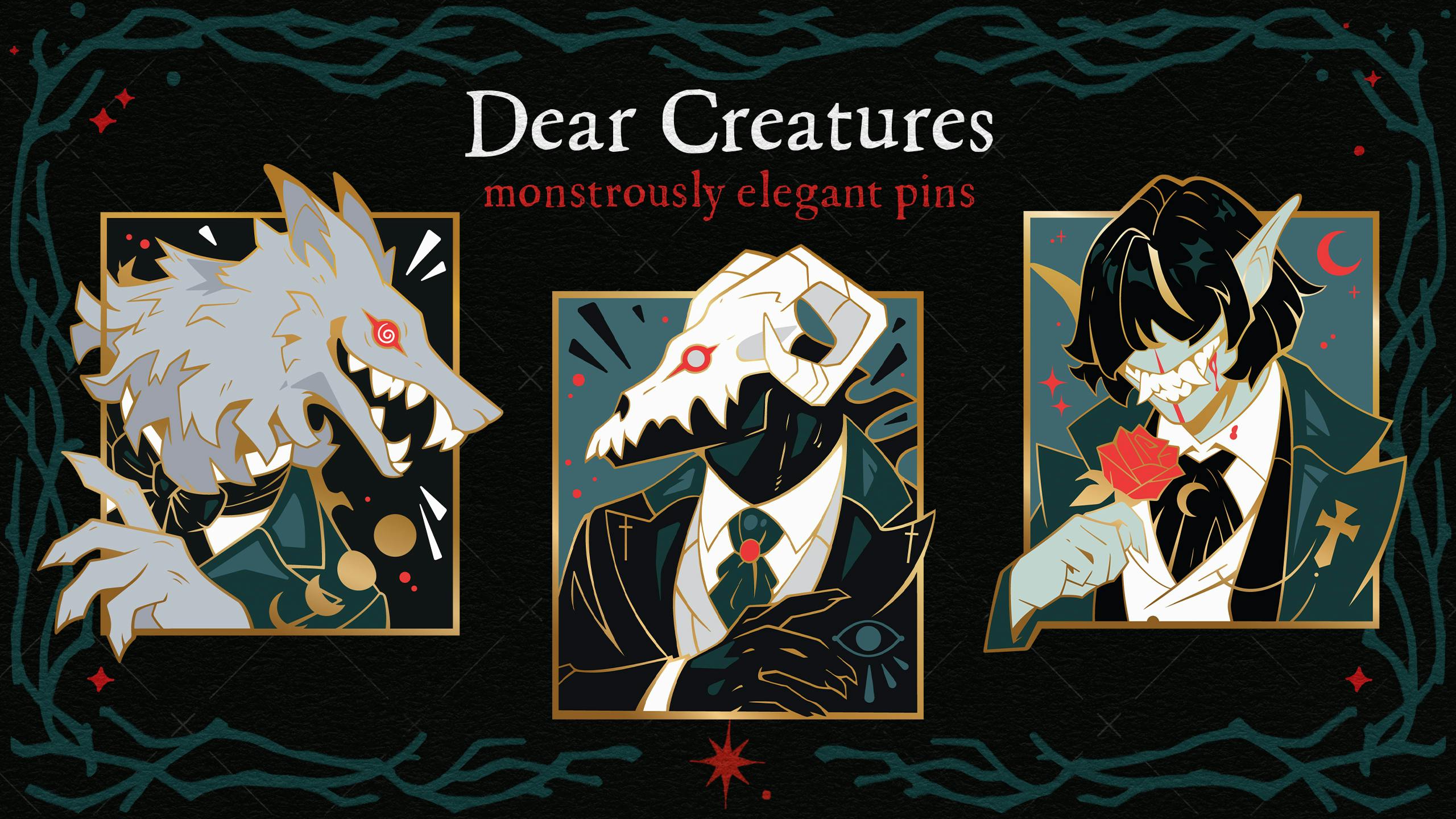 Dear Creatures: Dreadfully Dashing Monster Pins