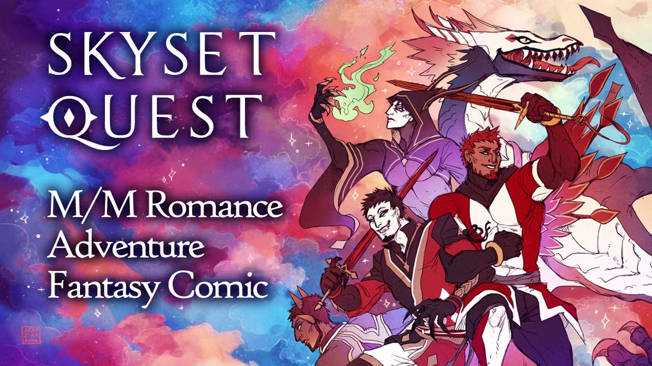 SKYSET QUEST #1 - a Queer M/M Fantasy Poly Romance Comic!