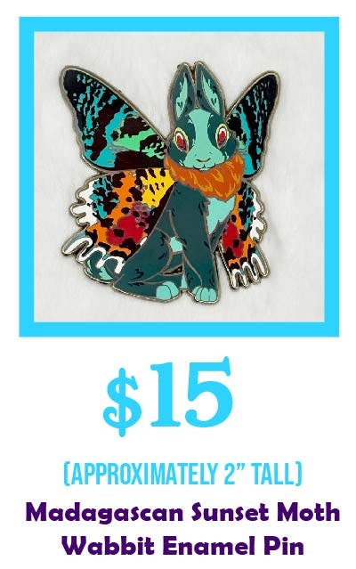 Madagascan Sunset Moth Wabbit Enamel Pin