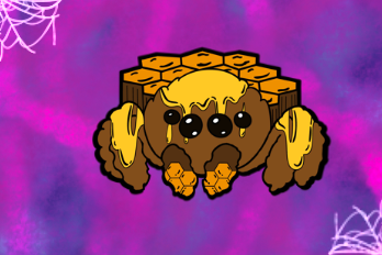 Honey Comb Jumping Spider Hard Enamel Pin 