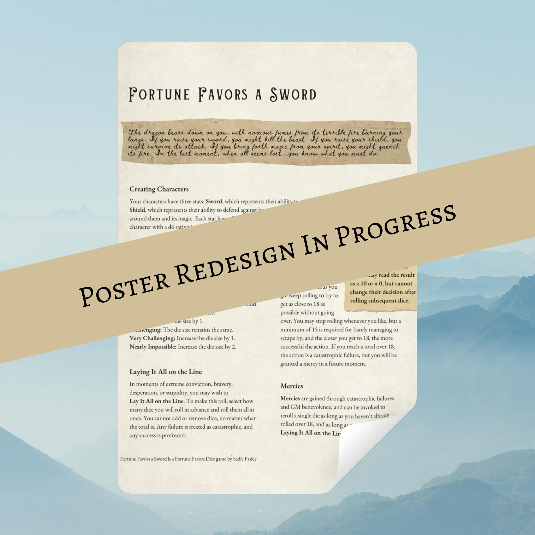 Fortune Favors a Sword Poster