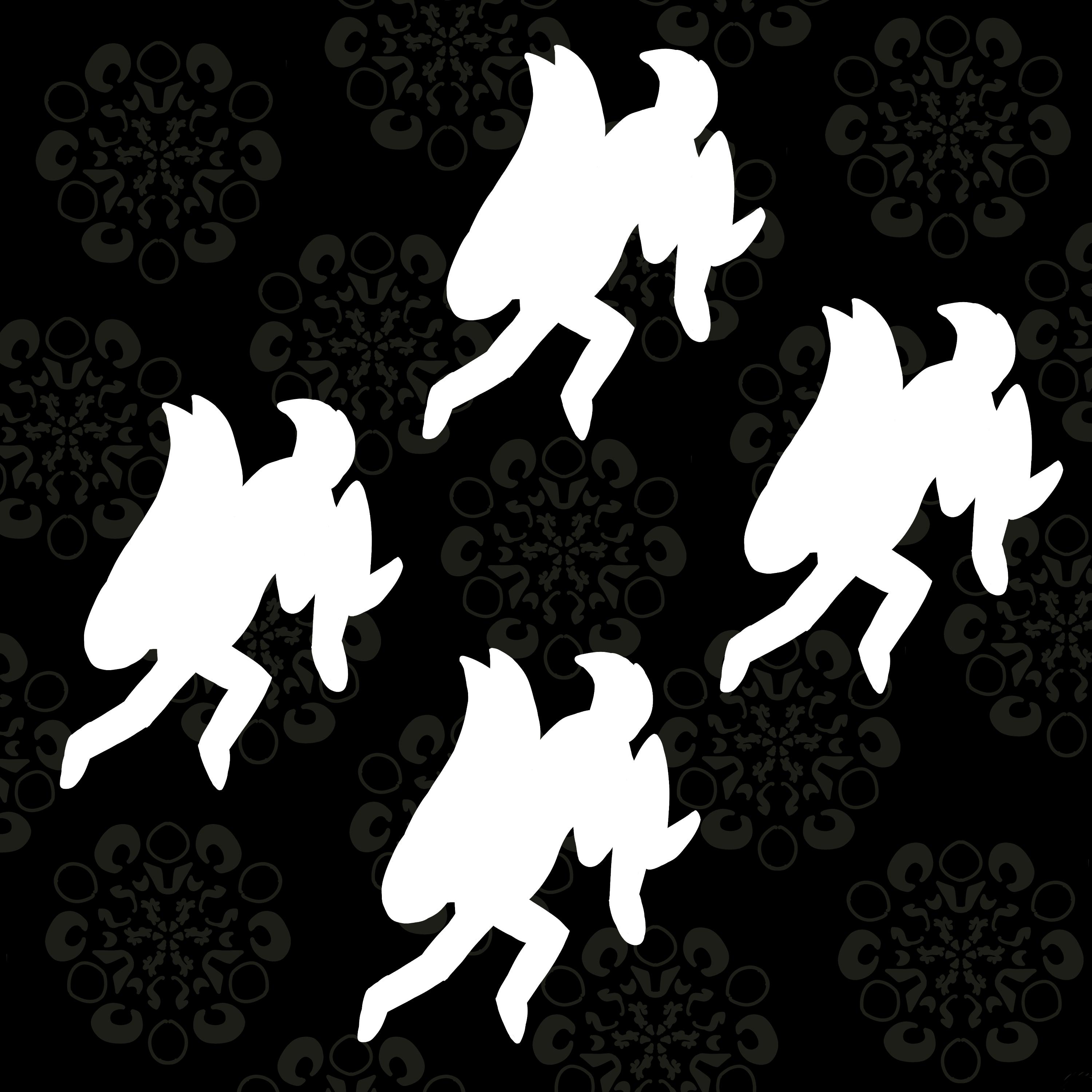 Four White Backed Stickers