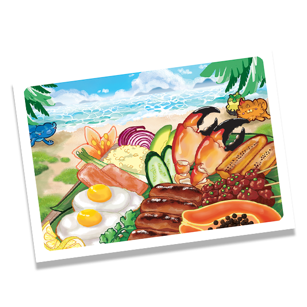 Tropical beach starters mini print