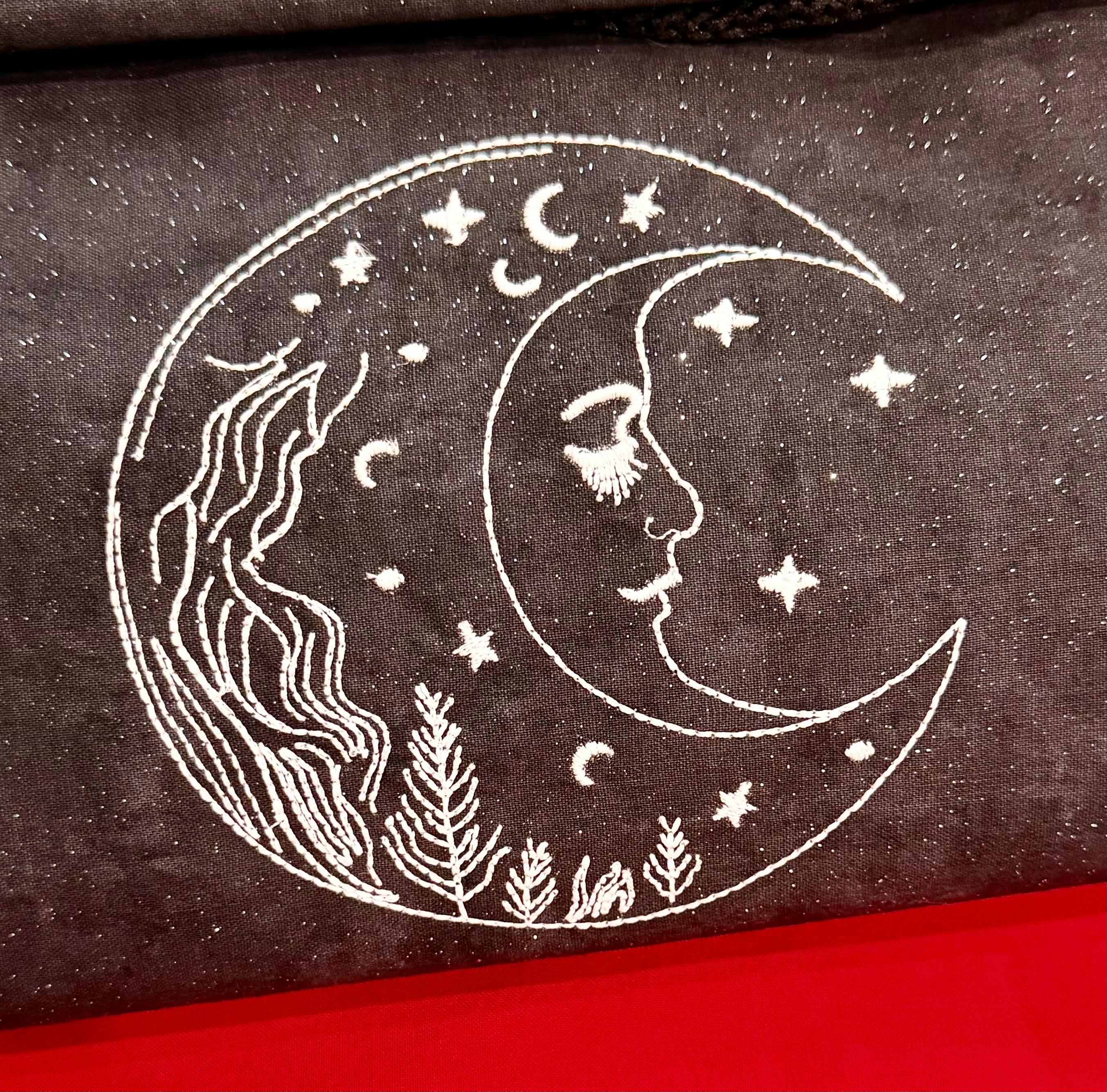 Glow in the Dark Moon Face pin banner