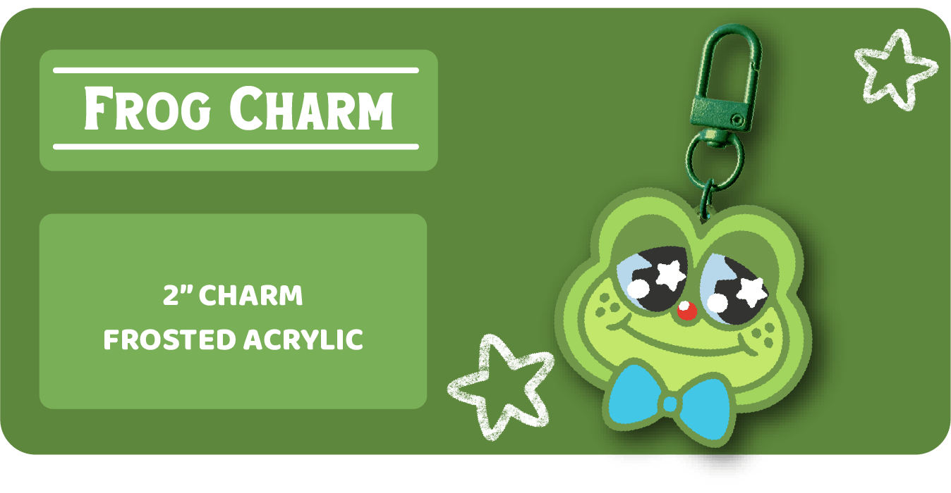 Frosted Acrylic Frog Charm