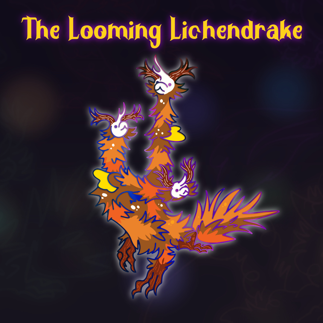 Looming Lichendrake Glowy Rainbow Pin