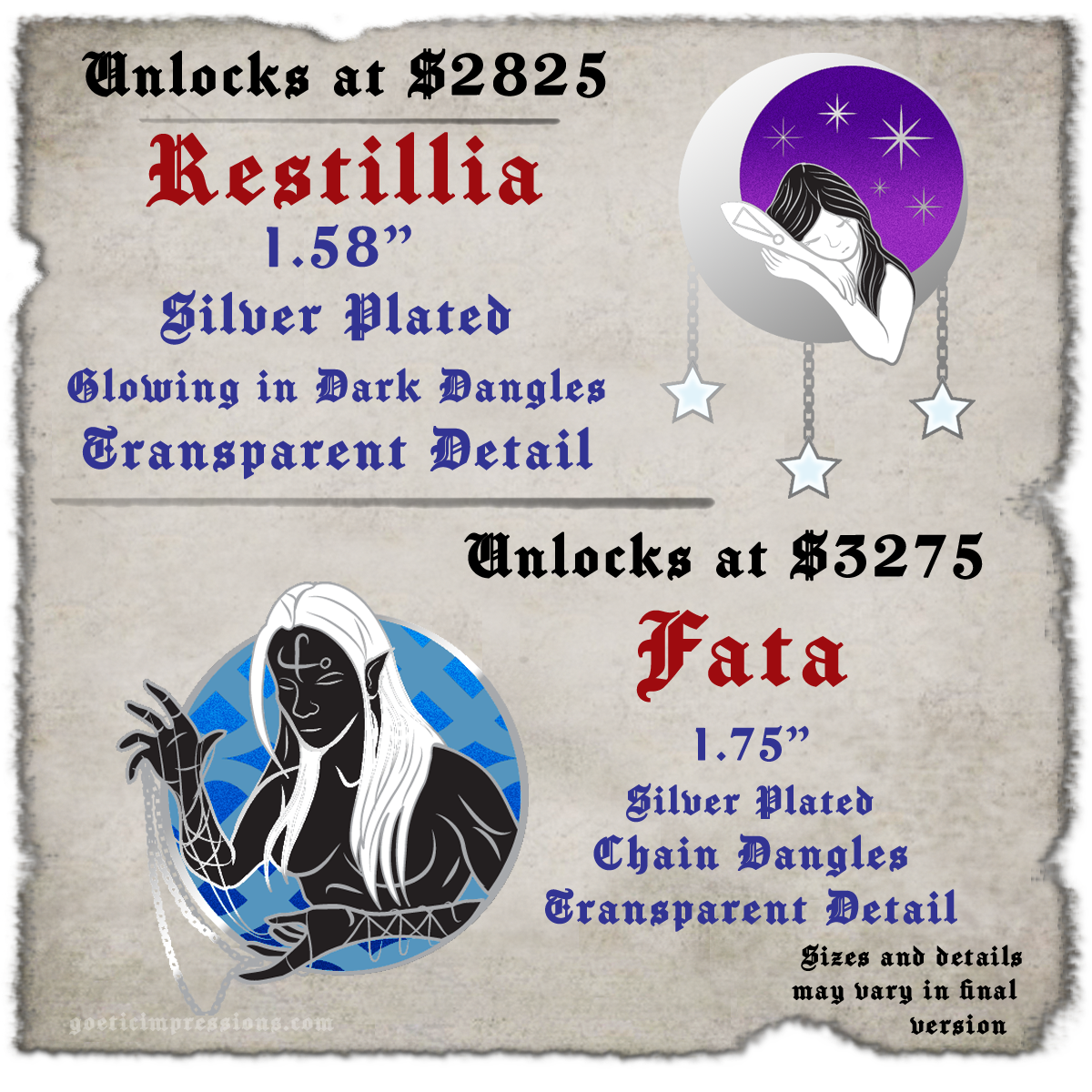  Restillia and Fata enamel pin faerie designs 