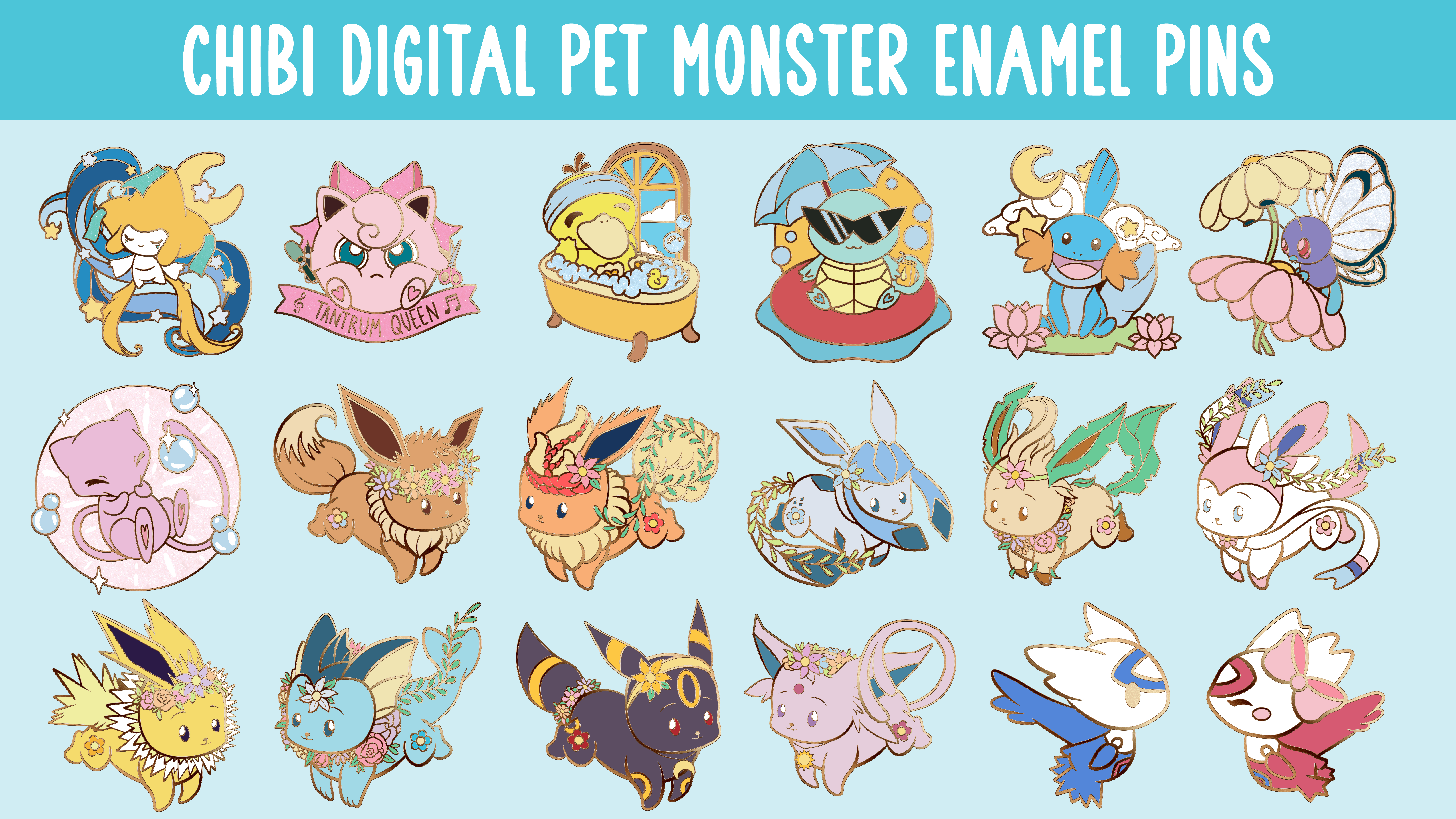 Chibi Digital Pet Monster Enamel Pins