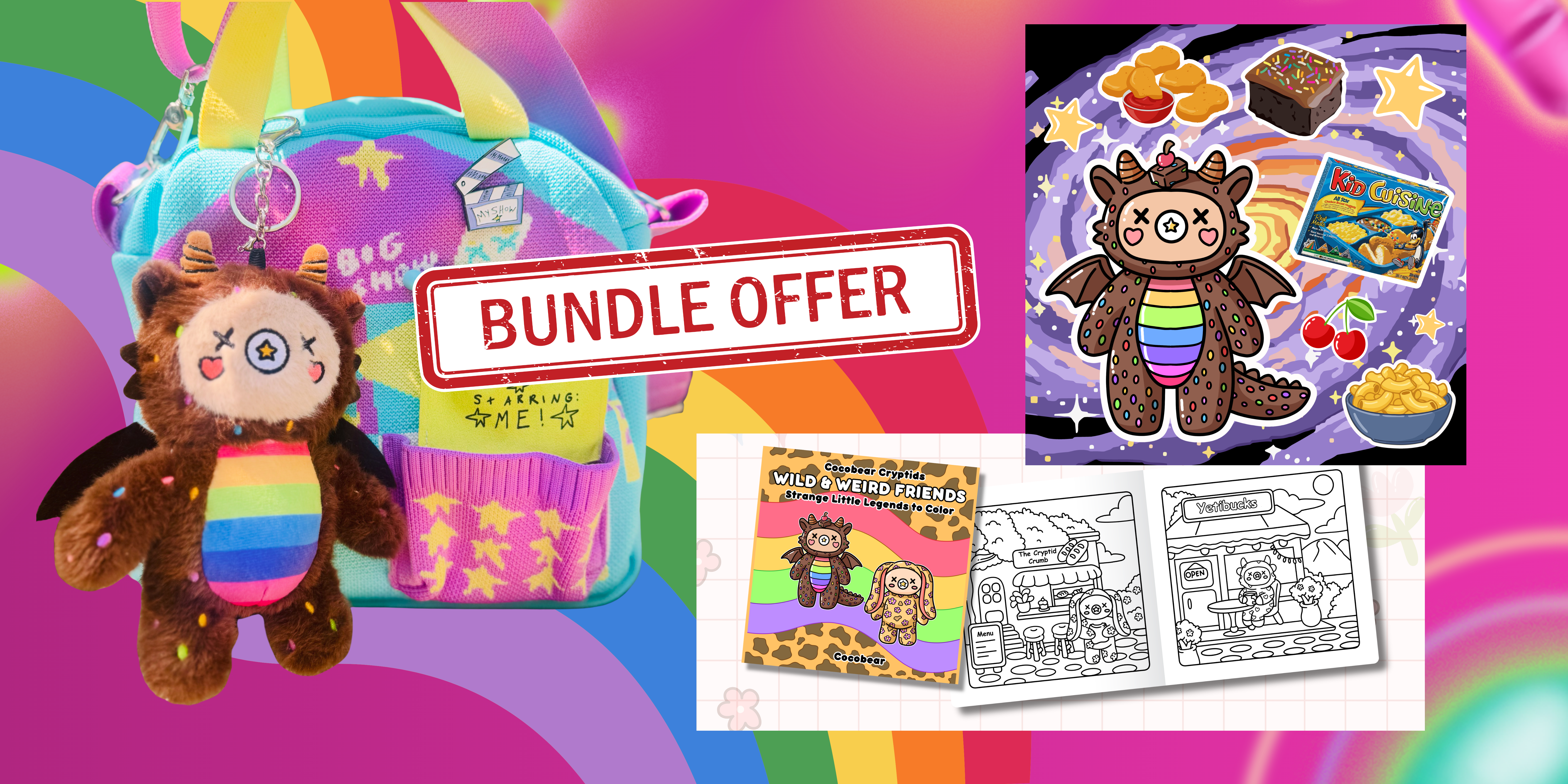 Morki Cosmic Brownie Bag Charm + Sticker Sheet + Coloring Book
