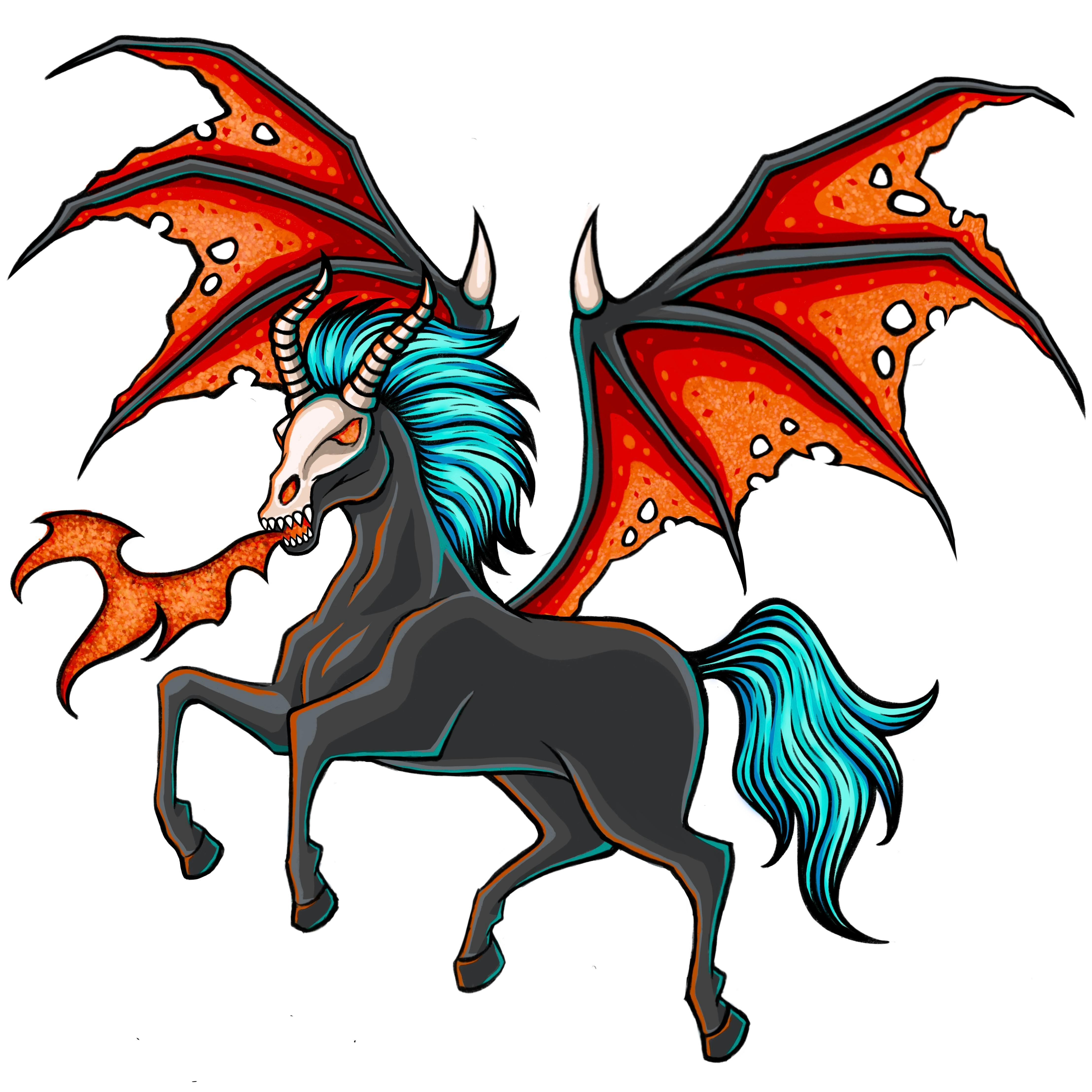 Deathmare 3" XL Glitter pin