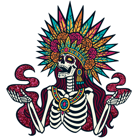 Aztec Lady of the Dead 3" XL pin