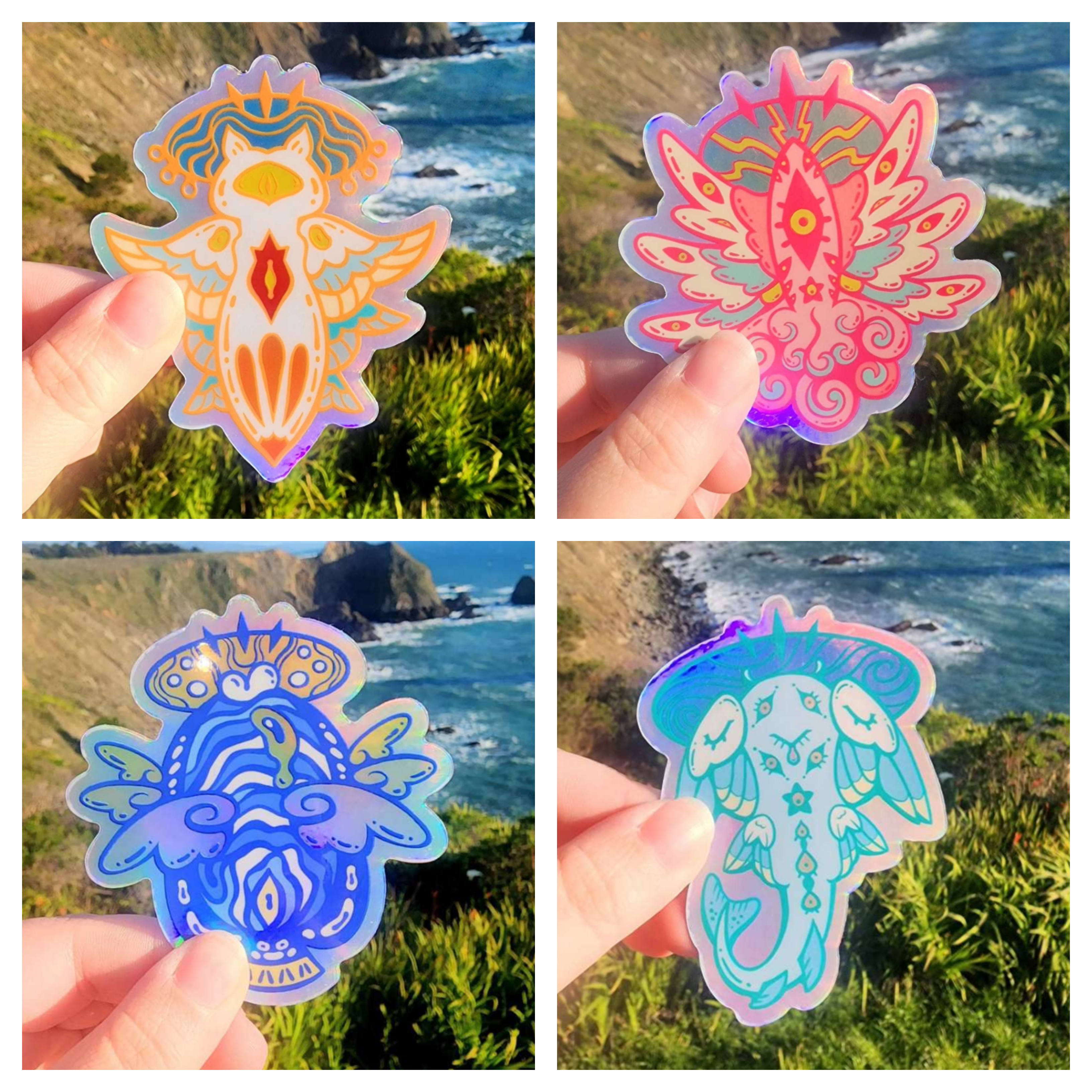 Sea Angel Holo Sticker Set