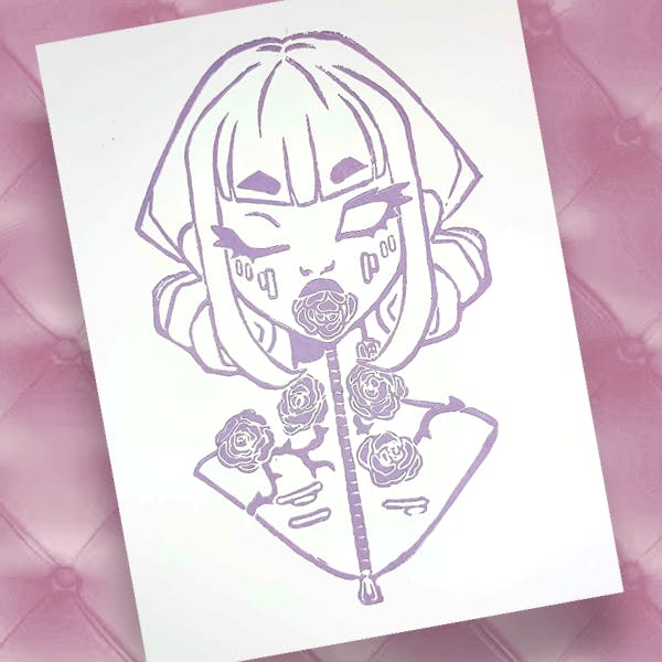 Hand stamped block print