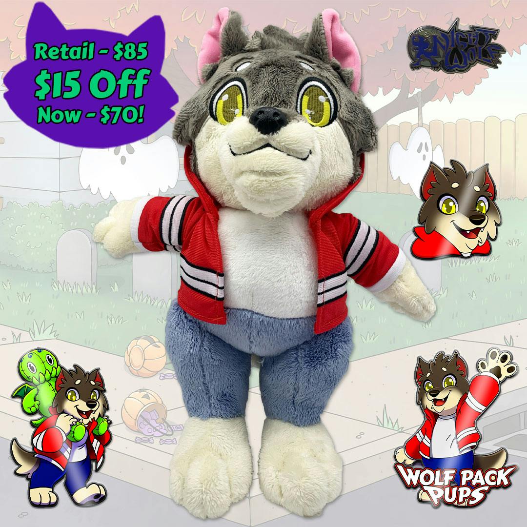 Night Wolf Pins & Plush Bundle