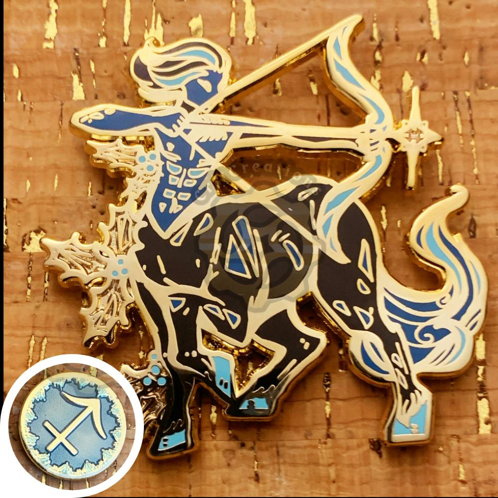 Celestial Coronation: Zodiac Dec Blue Topaz Sagittarius Set