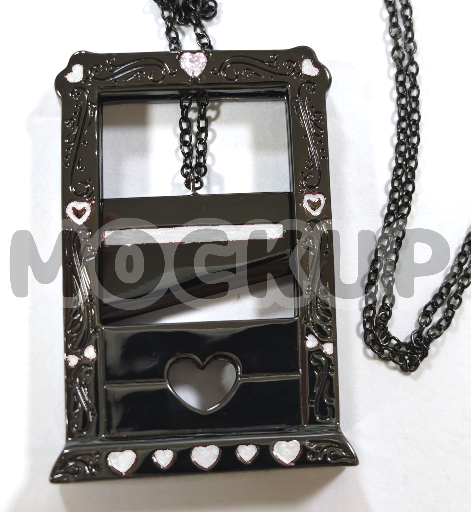 Guillotine 2-part Pendant Necklace - Black and White
