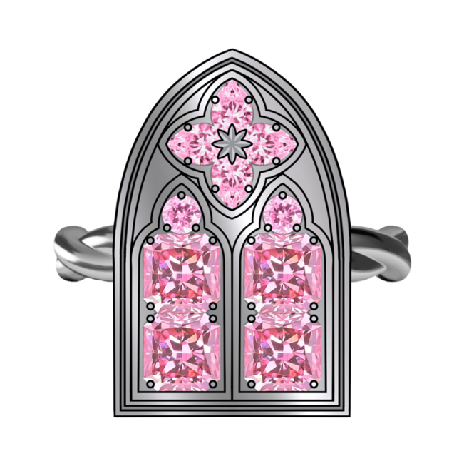 Vitrail de Cristal ring - Pink cz