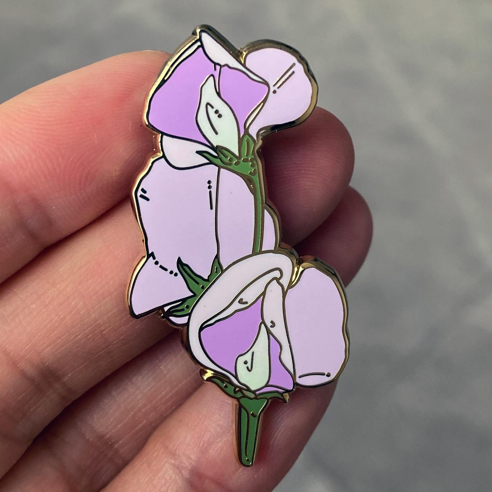 Pink Sweet Pea Pin	