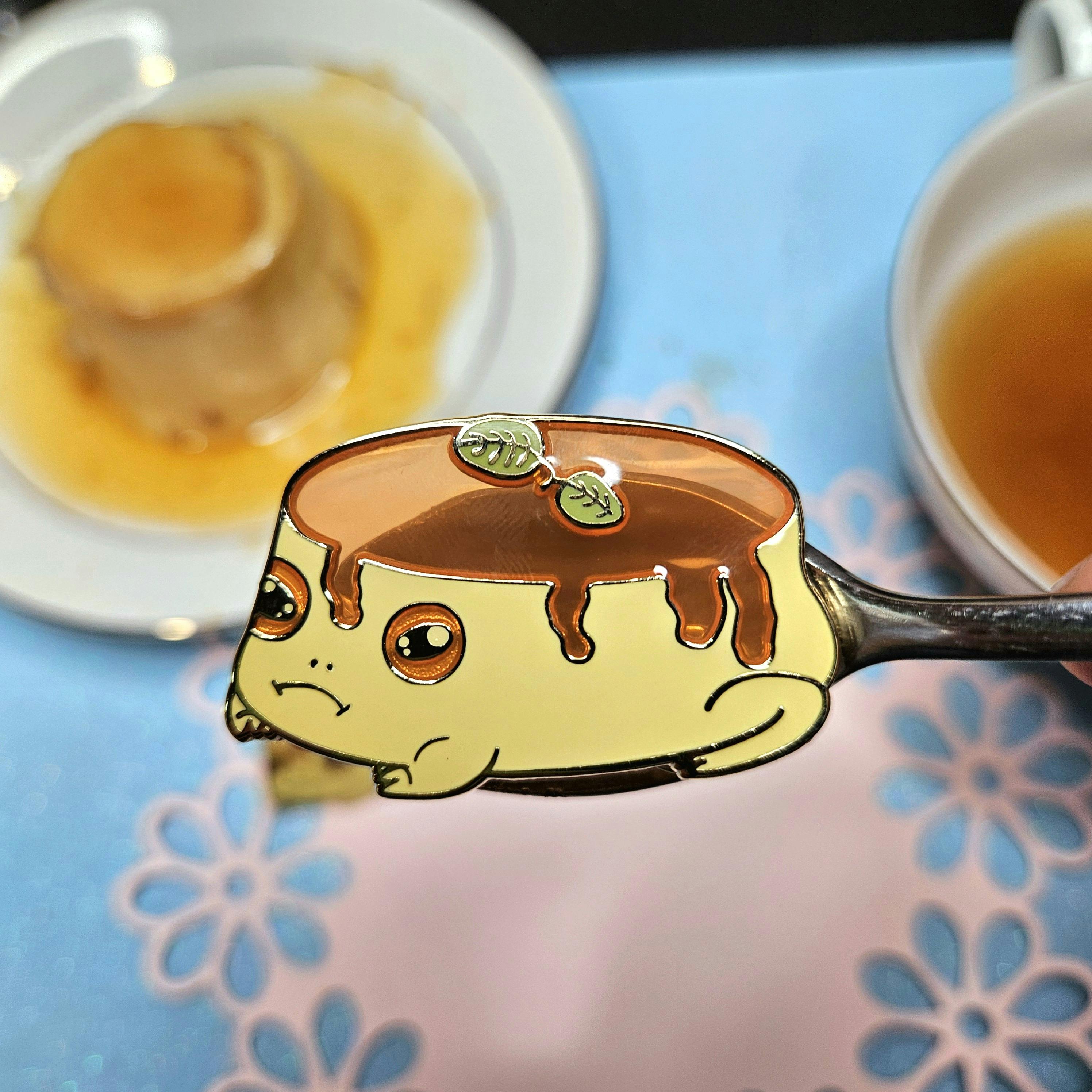 Flan Frog Enamel Pin