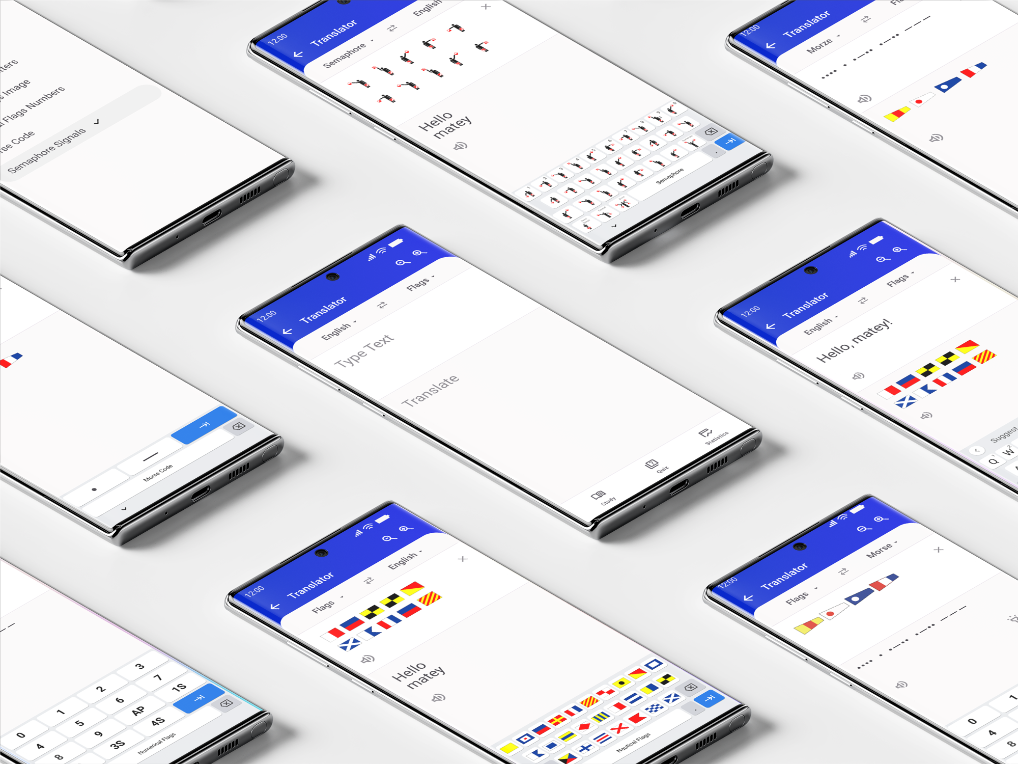 Translator for Nautical Flags, Morse Code and Flag Semaphore